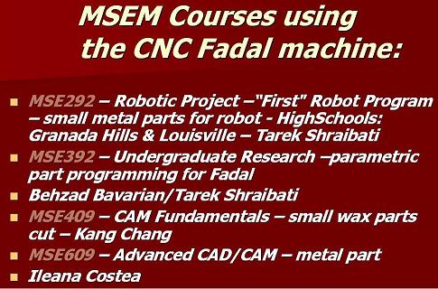 Courses using Fadal