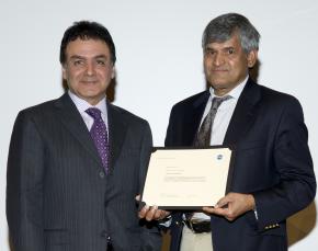 Rani Kamarga order 109733<br /> NASA Space Act Board Awards Ceremony, January, 2012<br /> Excitation of a Parallel Plate Waveguide , Sembiam Rengarajan<br /> with Firouz Naderi<br /> photog: Dutch Slager 
