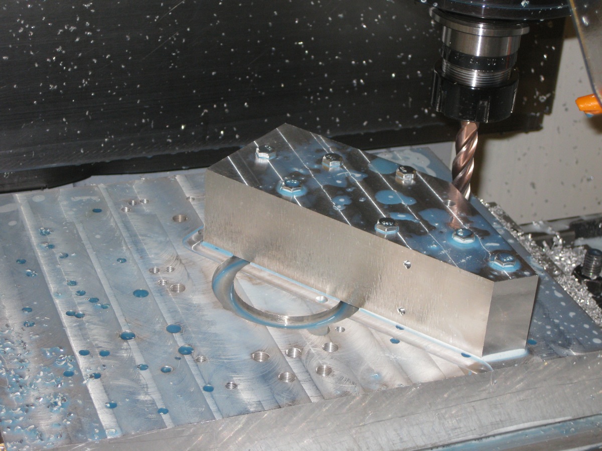 Kingpin machining underway