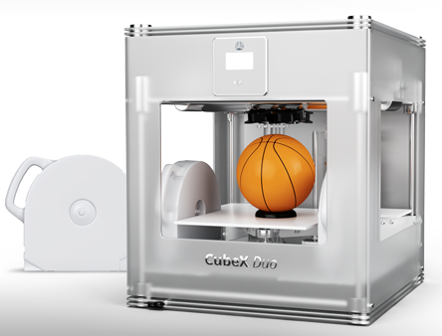 Dimension 1200es 3D printer on wheeled metal cabinet