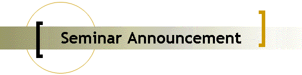 Seminar Announcement